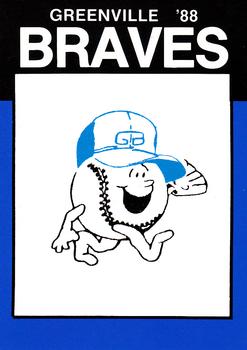 1988 Best Greenville Braves #24 Checklist Front