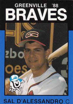 1988 Best Greenville Braves #3 Sal D'Alessandro Front