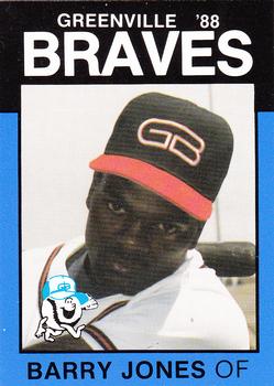 1988 Best Greenville Braves #8 Barry Jones Front