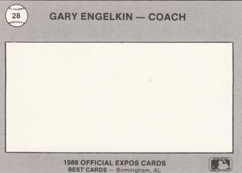 1988 Best Jacksonville Expos #28 Gary Engelken Back
