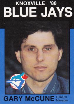 1988 Best Knoxville Blue Jays #21 Gary McCune Front