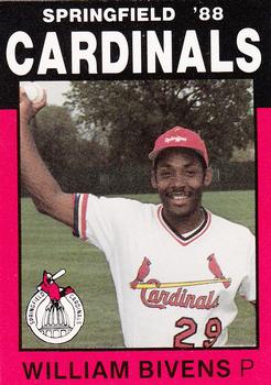 1988 Best Springfield Cardinals #7 William Bivens Front