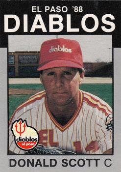 1988 Best El Paso Diablos - Platinum #2 Donald Scott Front