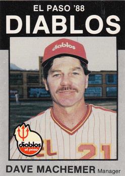 1988 Best El Paso Diablos - Platinum #6 Dave Machemer Front