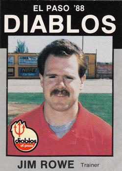 1988 Best El Paso Diablos - Platinum #11 Jim Rowe Front