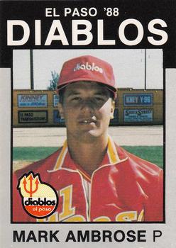 1988 Best El Paso Diablos - Platinum #15 Mark Ambrose Front
