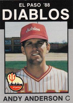 1988 Best El Paso Diablos - Platinum #16 Andy Anderson Front