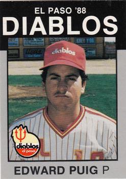 1988 Best El Paso Diablos - Platinum #22 Edward Puig Front