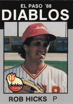 1988 Best El Paso Diablos - Platinum #27 Rob Hicks Front