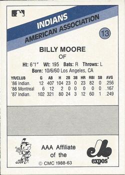 1988 CMC Indianapolis Indians #13 Billy Moore Back