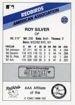 1988 CMC Louisville Redbirds #22 Roy Silver Back