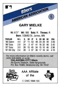 1988 CMC Oklahoma City 89ers #5 Gary Mielke Back