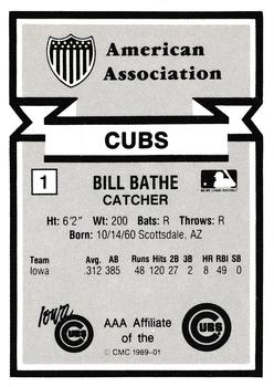 1988 CMC Triple A All-Stars #1 Bill Bathe Back