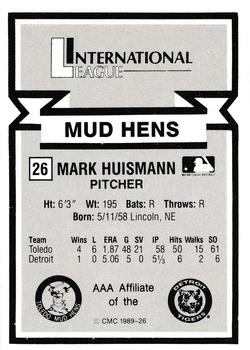 1988 CMC Triple A All-Stars #26 Mark Huismann Back