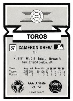 1988 CMC Triple A All-Stars #37 Cameron Drew Back