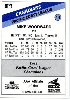 1988 CMC Vancouver Canadians #14 Mike Woodard Back