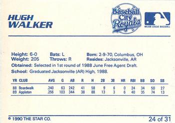 1990 Star Baseball City Royals #24 Hugh Walker Back
