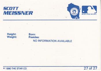 1990 Star Beloit Brewers #27 Scott Meissner Back