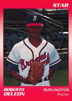 1990 Star Burlington Braves #10 Roberto Deleon Front