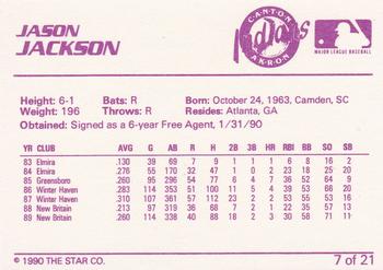1990 Star Canton-Akron Indians #7 Jason Jackson Back