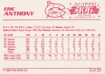 1990 Star Columbus Mudcats #3 Eric Anthony Back