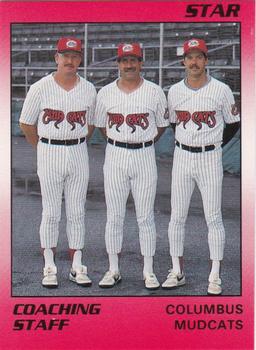 1990 Star Columbus Mudcats #25 Coaching Staff (Rick Sweet / Charley Taylor / Bob Robertson) Front