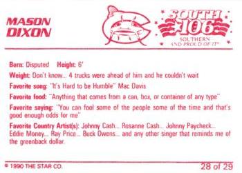 1990 Star Columbus Mudcats #28 Mason Dixon Back