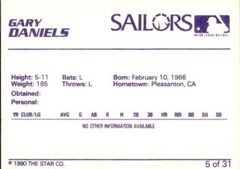 1990 Star Erie Sailors #5 Gary Daniels Back