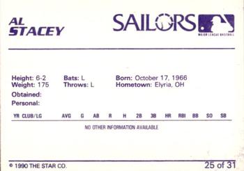 1990 Star Erie Sailors #25 Al Stacey Back