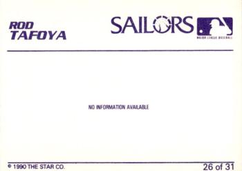 1990 Star Erie Sailors #26 Rod Tafoya Back