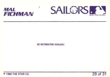 1990 Star Erie Sailors #29 Mal Fichman Back