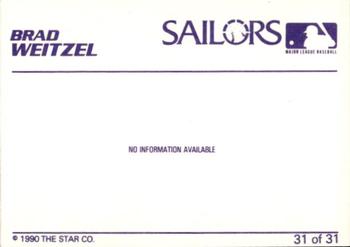 1990 Star Erie Sailors #31 Brad Weitzel Back