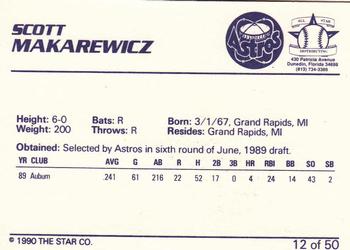 1990 Star Florida State League All-Stars #12 Scott Makarewicz Back