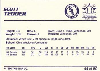 1990 Star Florida State League All-Stars #44 Scott Tedder Back