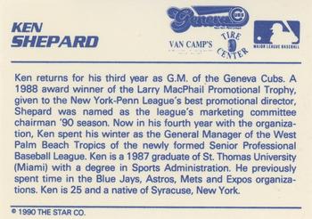 1990 Star Geneva Cubs #NNO Ken Shepard Back