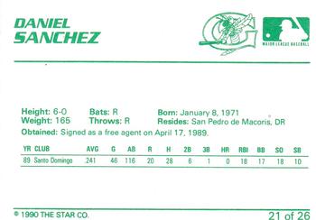 1990 Star Greensboro Hornets #21 Daniel Sanchez Back