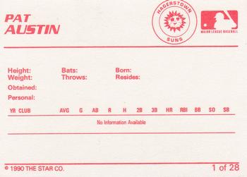 1990 Star Hagerstown Suns #1 Pat Austin Back