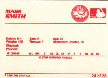 1990 Star Hamilton Redbirds #24 Mark Smith Back