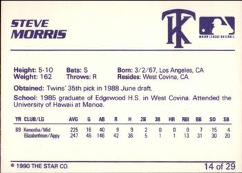 1990 Star Kenosha Twins #14 Steve Morris Back