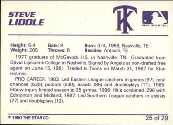 1990 Star Kenosha Twins #25 Steve Liddle Back