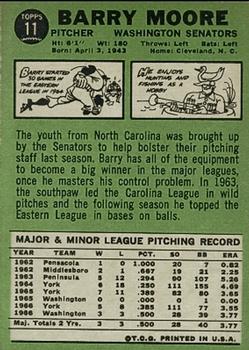 1967 Topps #11 Barry Moore Back