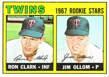 1967 Topps #137 Twins 1967 Rookie Stars (Ron Clark / Jim Ollom) Front