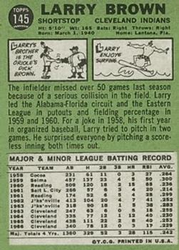 1967 Topps #145 Larry Brown Back