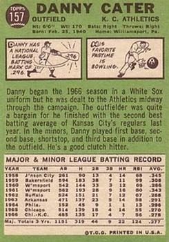 1967 Topps #157 Danny Cater Back