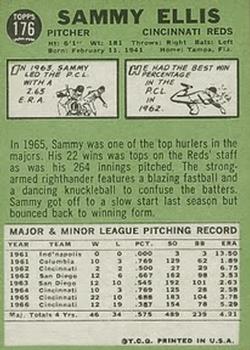 1967 Topps #176 Sammy Ellis Back