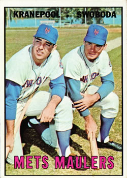 1967 Topps #186 Mets Maulers (Ed Kranepool / Ron Swoboda) Front