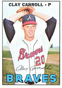 1967 Topps #219 Clay Carroll Front