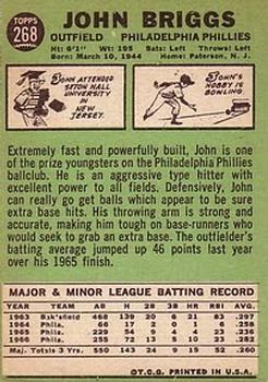 1967 Topps #268 John Briggs Back