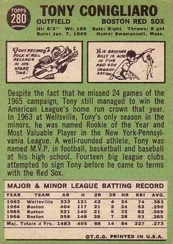 1967 Topps #280 Tony Conigliaro Back