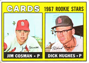 1967 Topps #384 Cards 1967 Rookie Stars (Jim Cosman / Dick Hughes) Front